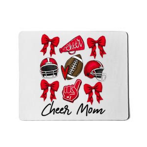 Football Coquette Bow Cheer Mom Red Mousepad