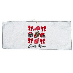 Football Coquette Bow Cheer Mom Red Large Microfiber Waffle Golf Towel