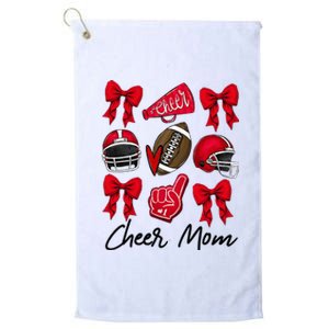 Football Coquette Bow Cheer Mom Red Platinum Collection Golf Towel