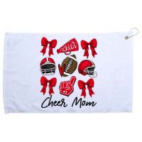 Football Coquette Bow Cheer Mom Red Grommeted Golf Towel