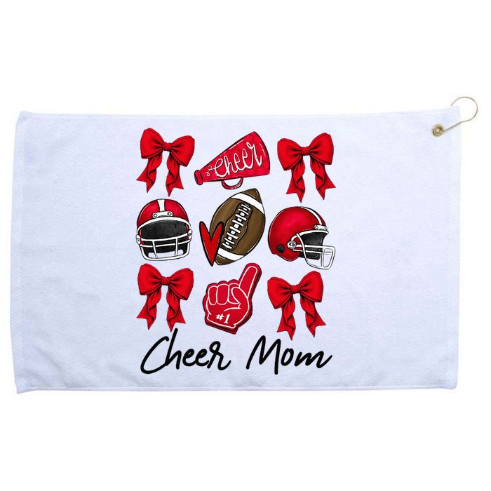 Football Coquette Bow Cheer Mom Red Grommeted Golf Towel