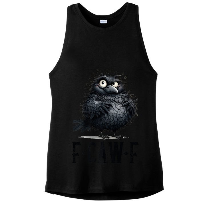 F-Caw-F  Crow  Bird Funny Crow F-Caw-F   Ladies PosiCharge Tri-Blend Wicking Tank