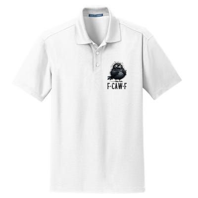 F-Caw-F  Crow  Bird Funny Crow F-Caw-F   Dry Zone Grid Polo