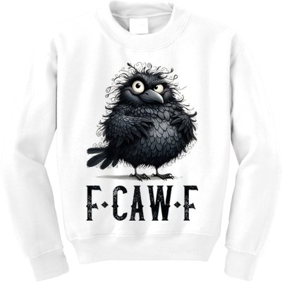 F-Caw-F  Crow  Bird Funny Crow F-Caw-F   Kids Sweatshirt