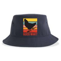 Funny Chicken Butt Guess What? Retro Vintage Chicken Thigh Sustainable Bucket Hat