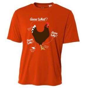 Funny Chicken Butt Guess Why? Farm Cool Gift Cooling Performance Crew T-Shirt