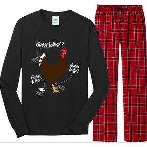 Funny Chicken Butt Guess Why? Farm Cool Gift Long Sleeve Pajama Set