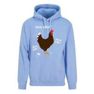 Funny Chicken Butt Guess Why? Farm Cool Gift Unisex Surf Hoodie