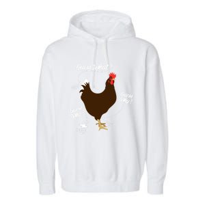 Funny Chicken Butt Guess Why? Farm Cool Gift Garment-Dyed Fleece Hoodie