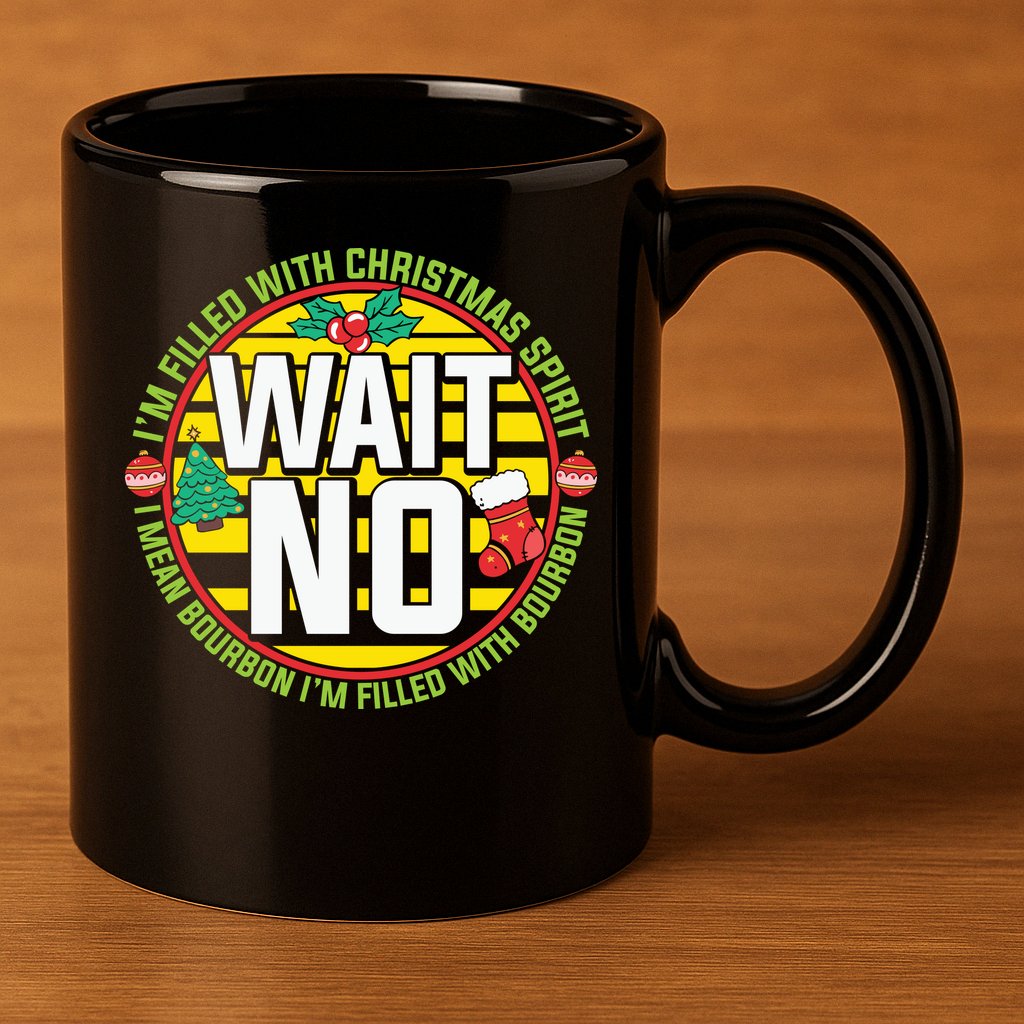 Funny Christmas Bourbon 11oz C Handle Ceramic Mug