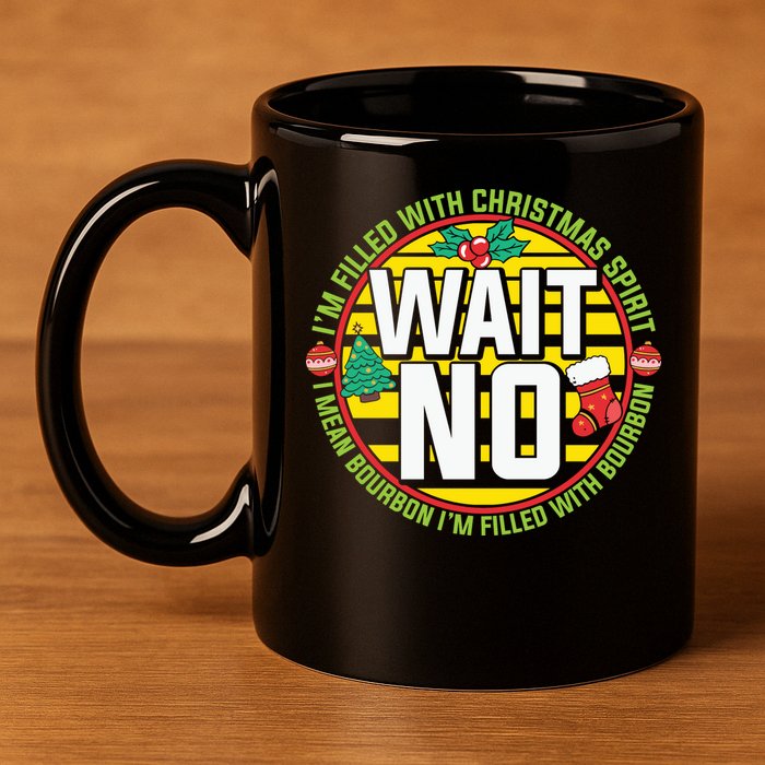 Funny Christmas Bourbon 11oz C Handle Ceramic Mug