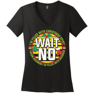 Funny Christmas Bourbon Women's V-Neck T-Shirt