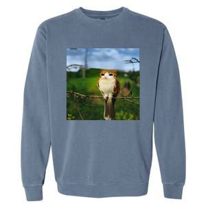 Funny Cat Bird Meme Brainrot Gen Z Bird Cat Meme Garment-Dyed Sweatshirt