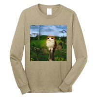 Funny Cat Bird Meme Brainrot Gen Z Bird Cat Meme Long Sleeve Shirt