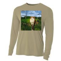 Funny Cat Bird Meme Brainrot Gen Z Bird Cat Meme Cooling Performance Long Sleeve Crew