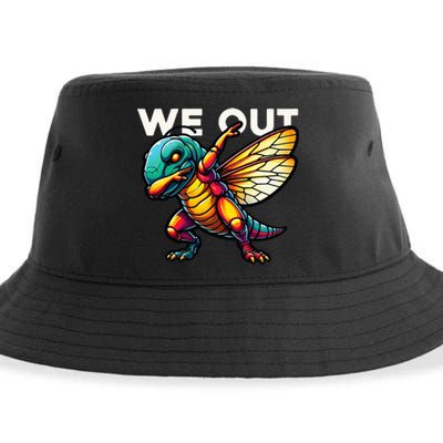 Funny Cicada Bugs Emergence Season Cicadasaurus Broods 2024 Sustainable Bucket Hat