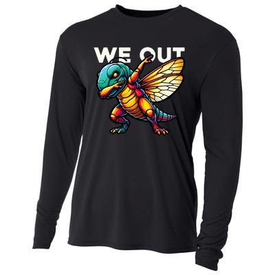 Funny Cicada Bugs Emergence Season Cicadasaurus Broods 2024 Cooling Performance Long Sleeve Crew