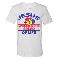 Funny Christian Bible Verse Jesus Is The Bread Of Life V-Neck T-Shirt