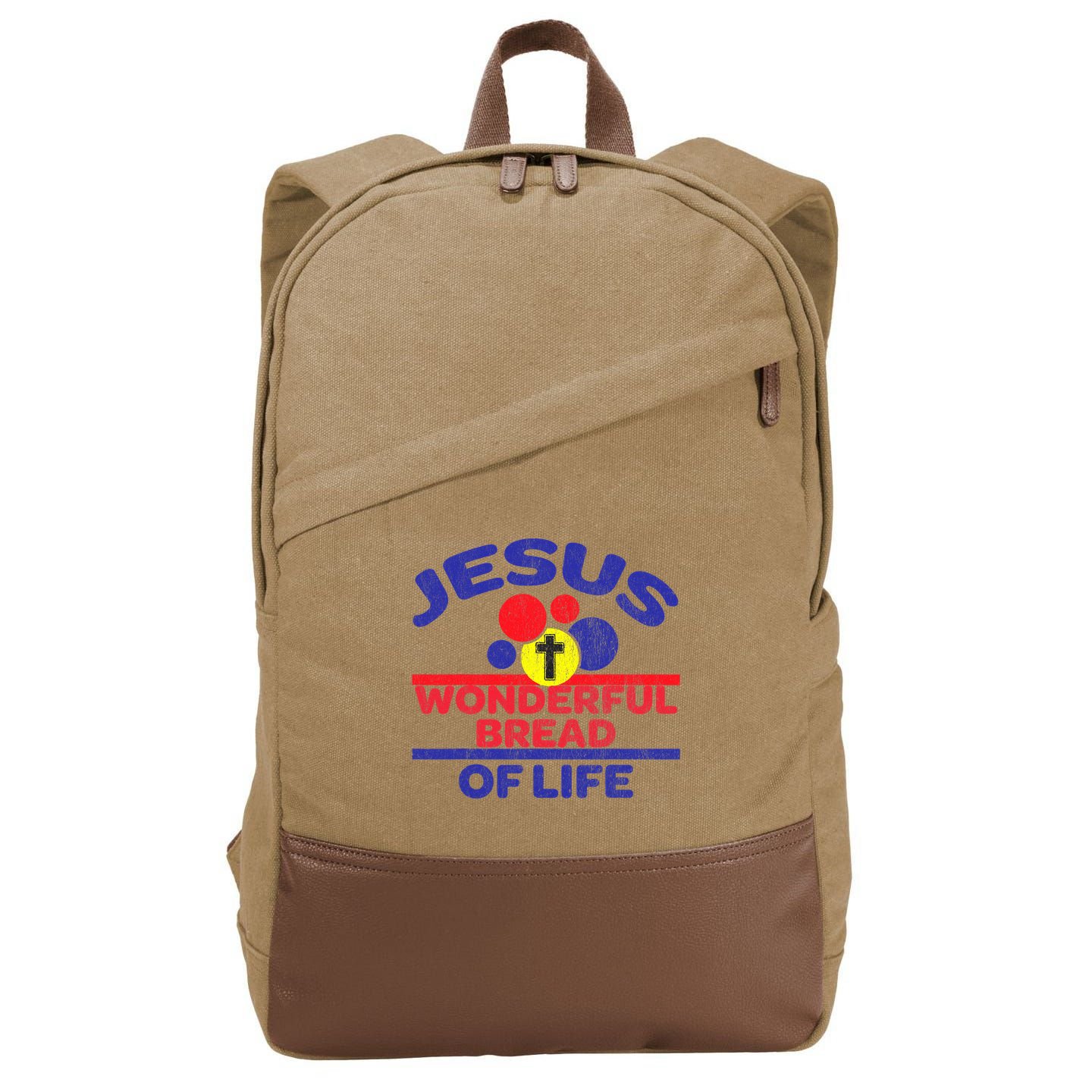 Funny Christian Bible Verse Jesus Is The Bread Of Life Cotton Canvas Backpack