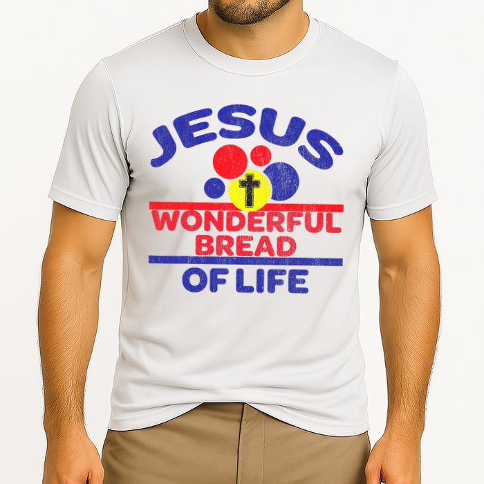 Funny Christian Bible Verse Jesus Is The Bread Of Life Cooling Performance Crew T-Shirt