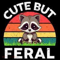 Funny Cute But Feral Raccoon Stripe Pom Pom Beanie