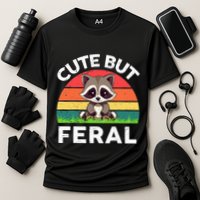 Funny Cute But Feral Raccoon Cooling Performance Crew T-Shirt