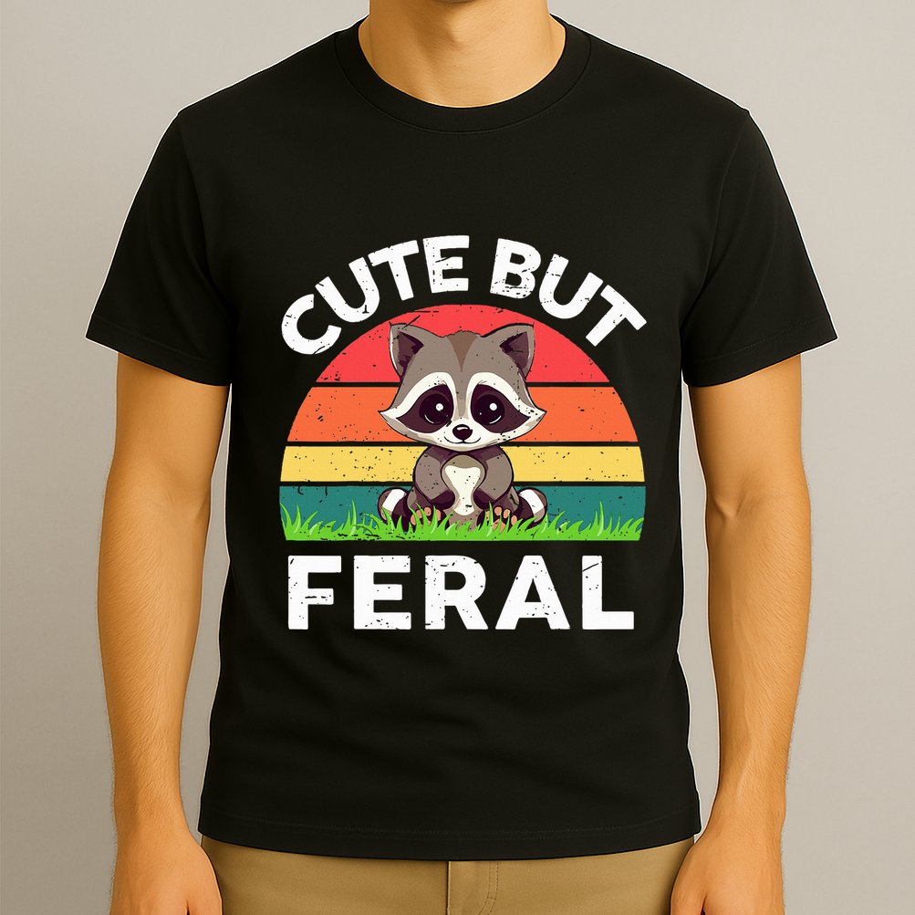 Funny Cute But Feral Raccoon T-Shirt