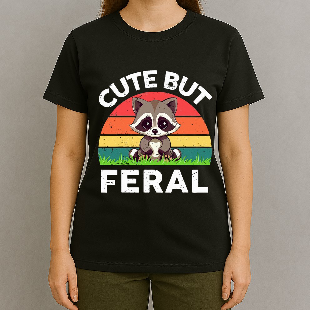Funny Cute But Feral Raccoon T-Shirt