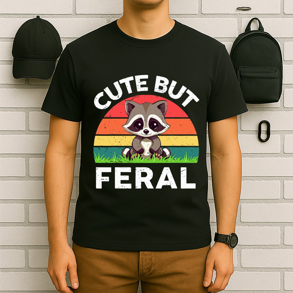 Funny Cute But Feral Raccoon T-Shirt