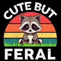 Funny Cute But Feral Raccoon 7-Panel Snapback Hat