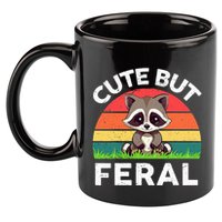 Funny Cute But Feral Raccoon 11oz C Handle Ceramic Mug