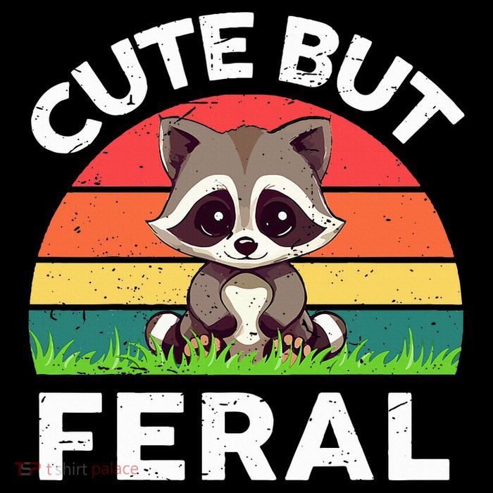 Funny Cute But Feral Raccoon 16 in Basic Backpack