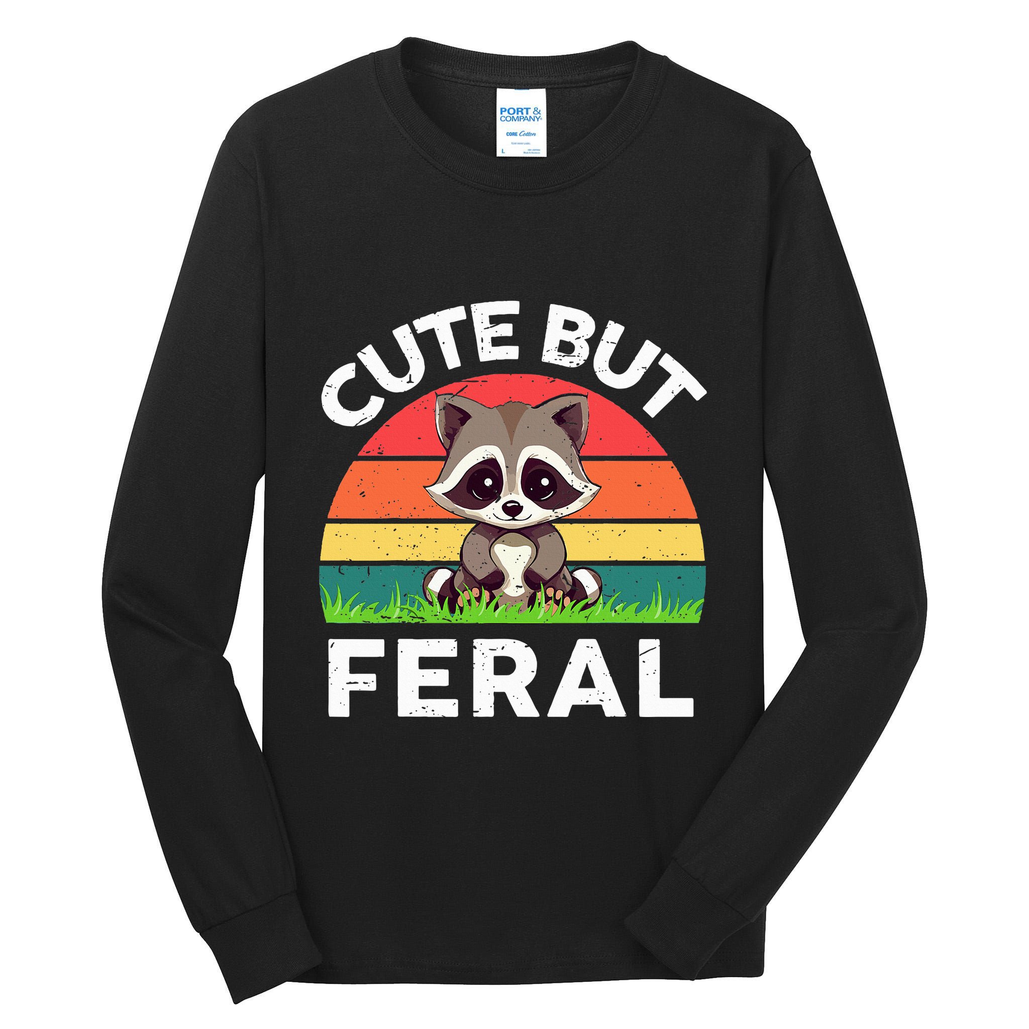 Funny Cute But Feral Raccoon Tall Long Sleeve T-Shirt