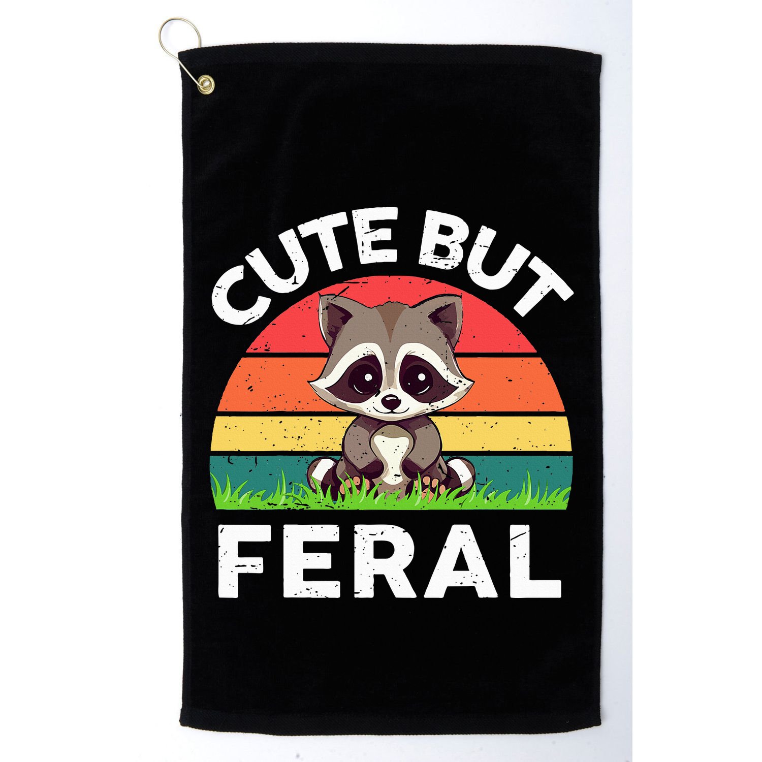 Funny Cute But Feral Raccoon Golf Towel