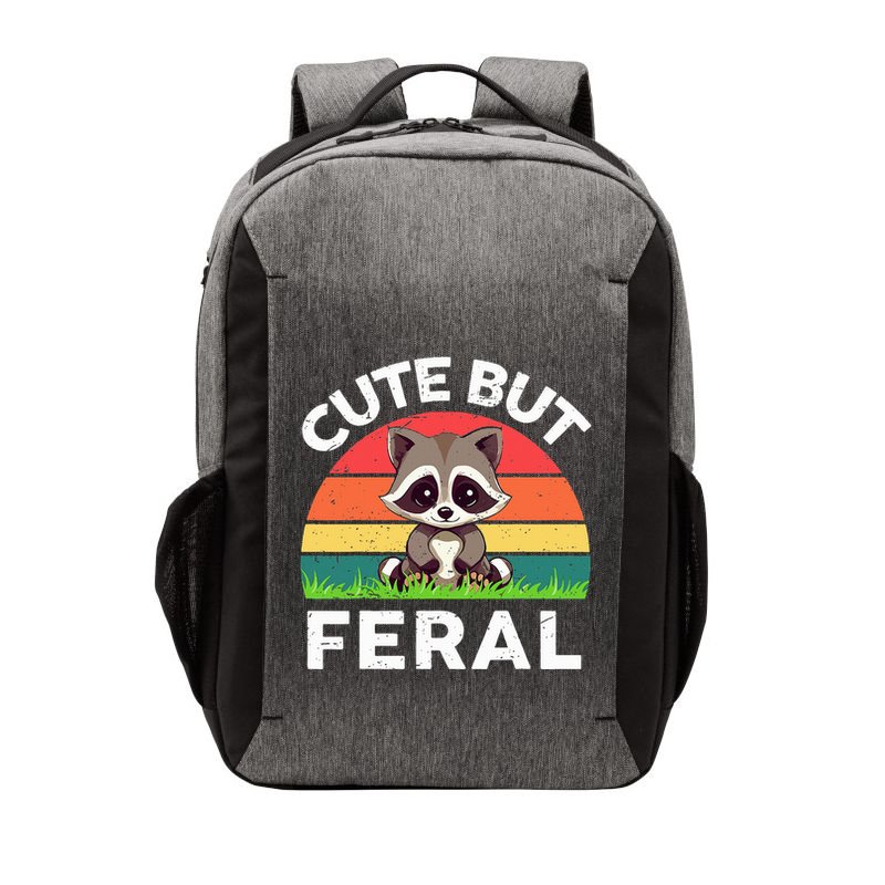 Funny Cute But Feral Raccoon Vector Backpack