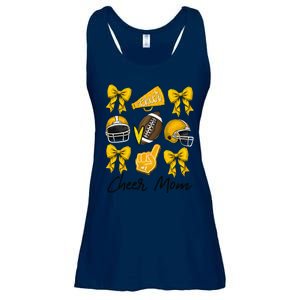 Football Coquette Bow Cheer Mom Yellow Gift Ladies Essential Flowy Tank