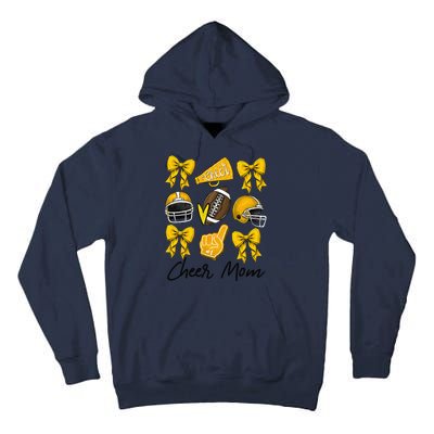 Football Coquette Bow Cheer Mom Yellow Gift Tall Hoodie