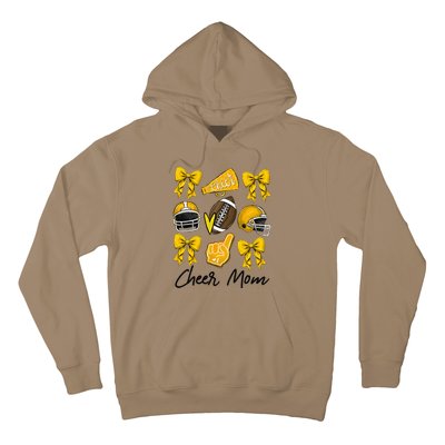 Football Coquette Bow Cheer Mom Yellow Gift Hoodie