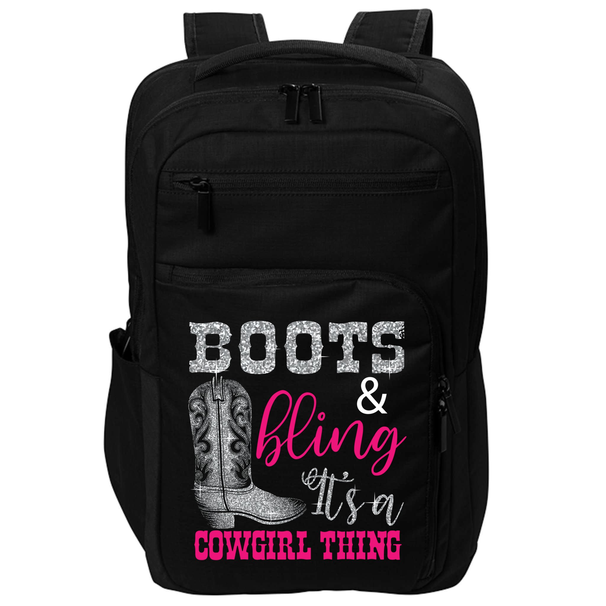 Funny Cowgirl Boots Bling Gift Cute Love Country Life Cool Gift Impact Tech Backpack