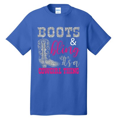 Funny Cowgirl Boots Bling Gift Cute Love Country Life Cool Gift Tall T-Shirt