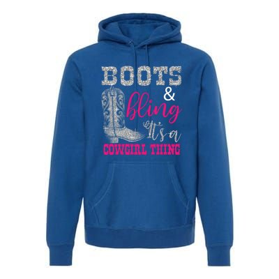 Funny Cowgirl Boots Bling Gift Cute Love Country Life Cool Gift Premium Hoodie