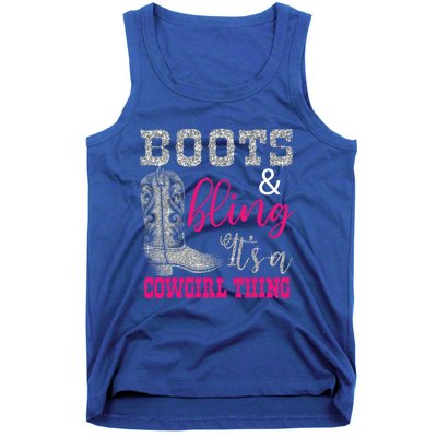 Funny Cowgirl Boots Bling Gift Cute Love Country Life Cool Gift Tank Top