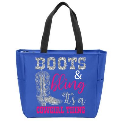 Funny Cowgirl Boots Bling Gift Cute Love Country Life Cool Gift Zip Tote Bag