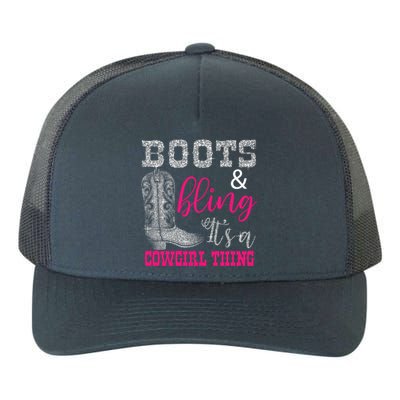 Funny Cowgirl Boots Bling Gift Cute Love Country Life Cool Gift Yupoong Adult 5-Panel Trucker Hat