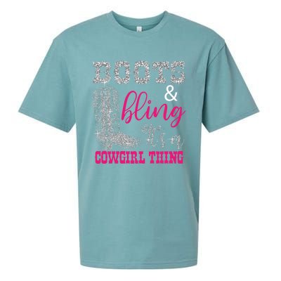 Funny Cowgirl Boots Bling Gift Cute Love Country Life Cool Gift Sueded Cloud Jersey T-Shirt