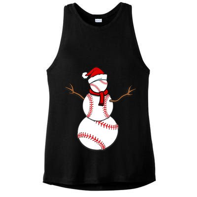 Funny Christmas Baseball Balls Santa Snowman TShirt TShirt Ladies PosiCharge Tri-Blend Wicking Tank