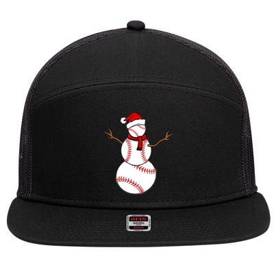 Funny Christmas Baseball Balls Santa Snowman TShirt TShirt 7 Panel Mesh Trucker Snapback Hat