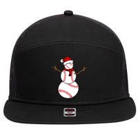 Funny Christmas Baseball Balls Santa Snowman TShirt TShirt 7 Panel Mesh Trucker Snapback Hat