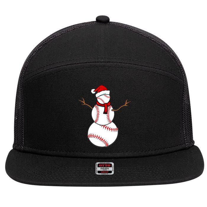 Funny Christmas Baseball Balls Santa Snowman TShirt TShirt 7 Panel Mesh Trucker Snapback Hat