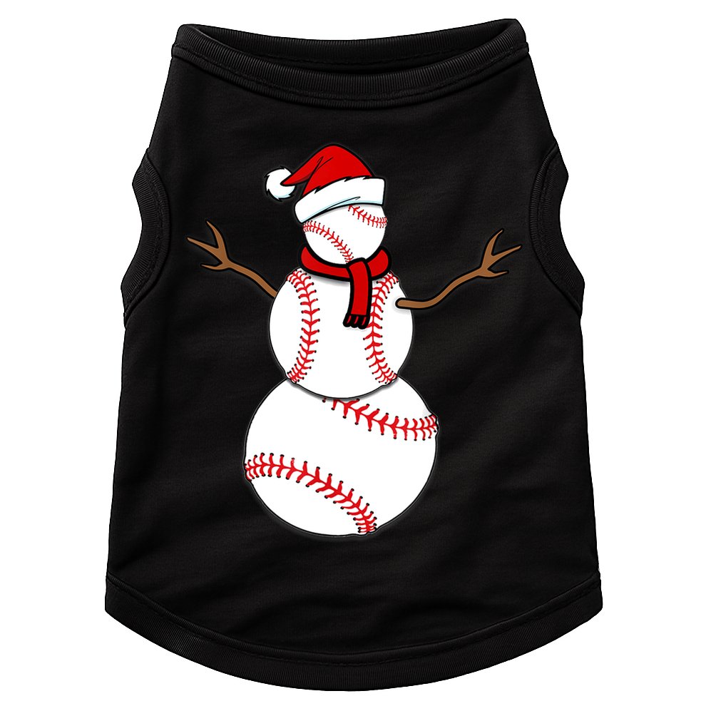 Funny Christmas Baseball Balls Santa Snowman TShirt TShirt Doggie Tank
